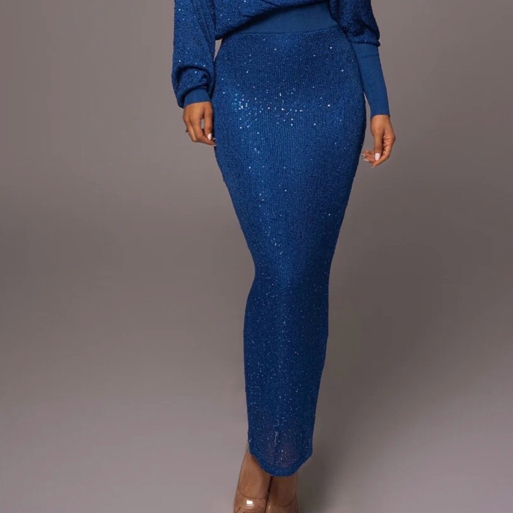 Blue J Lux label sequin maxi skirt